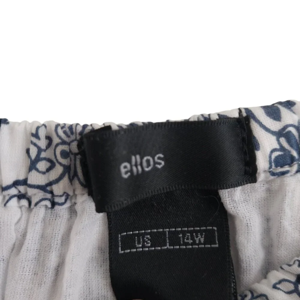 Ellos Plus Size Cotton Floral Long Skirt New Without Tags Size 14W Elastic Waist - Picture 6 of 7